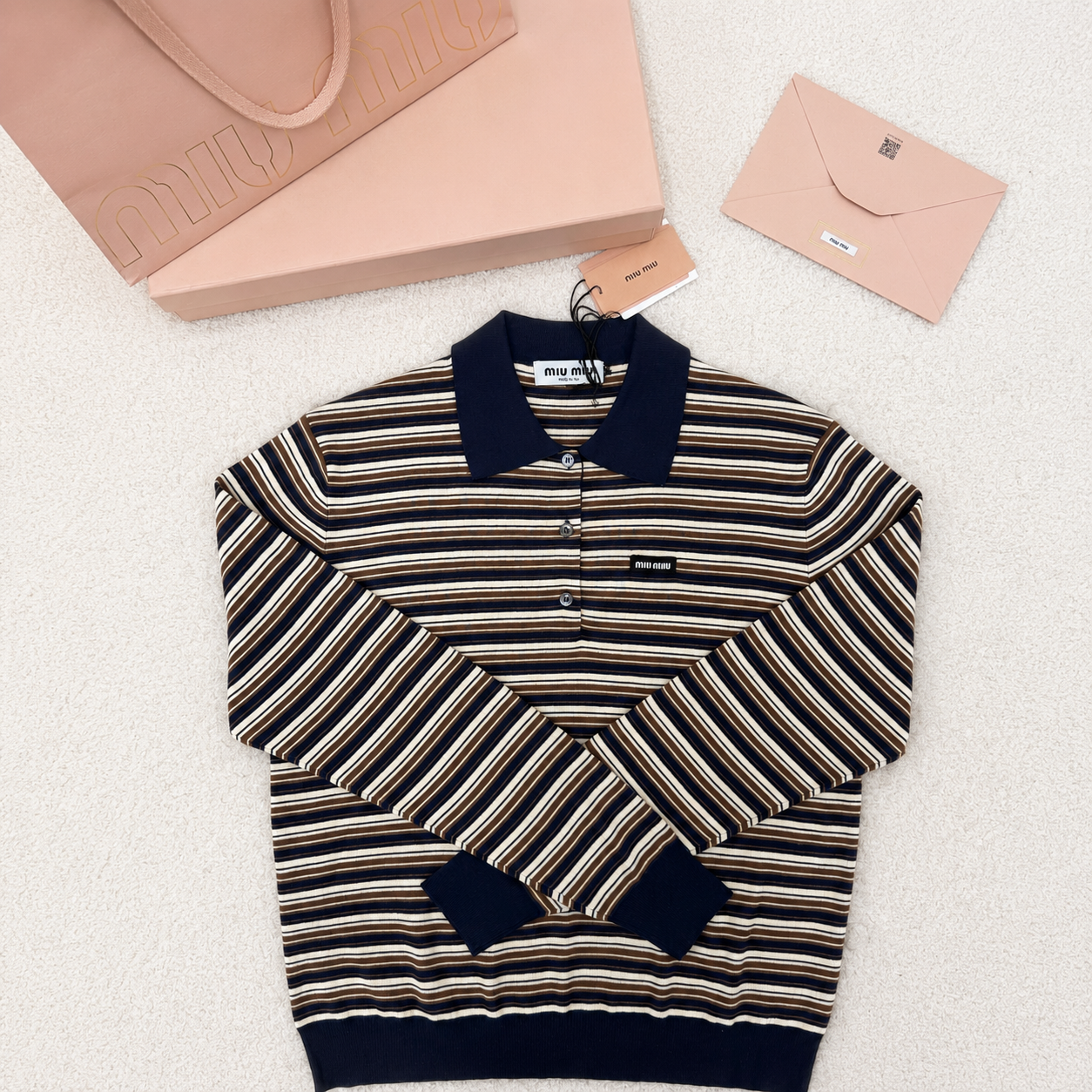 Miu Miu – Retro Striped Wool Knit Sweater